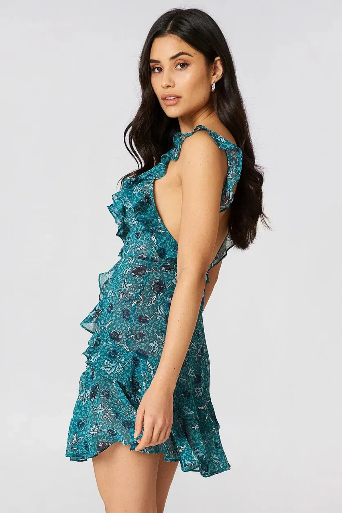 For Love And Lemons Poppy Mini Dress Blue Size AU 8 - Image 3