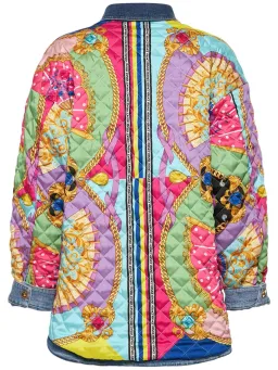 Versace Oversized Patchwork Cotton Denim Shirt Size 8 for rent on The Volte - image 4