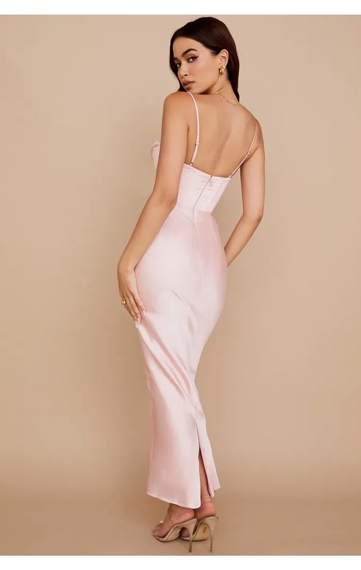 House of CB Charmaine Corset Maxi Dress Blush Pink Size M/AU 10 - Image 3