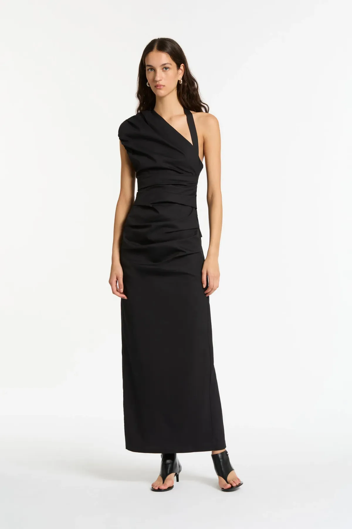 Sir the Label Giacomo Gathered Gown in Black Size 10 - Image 1