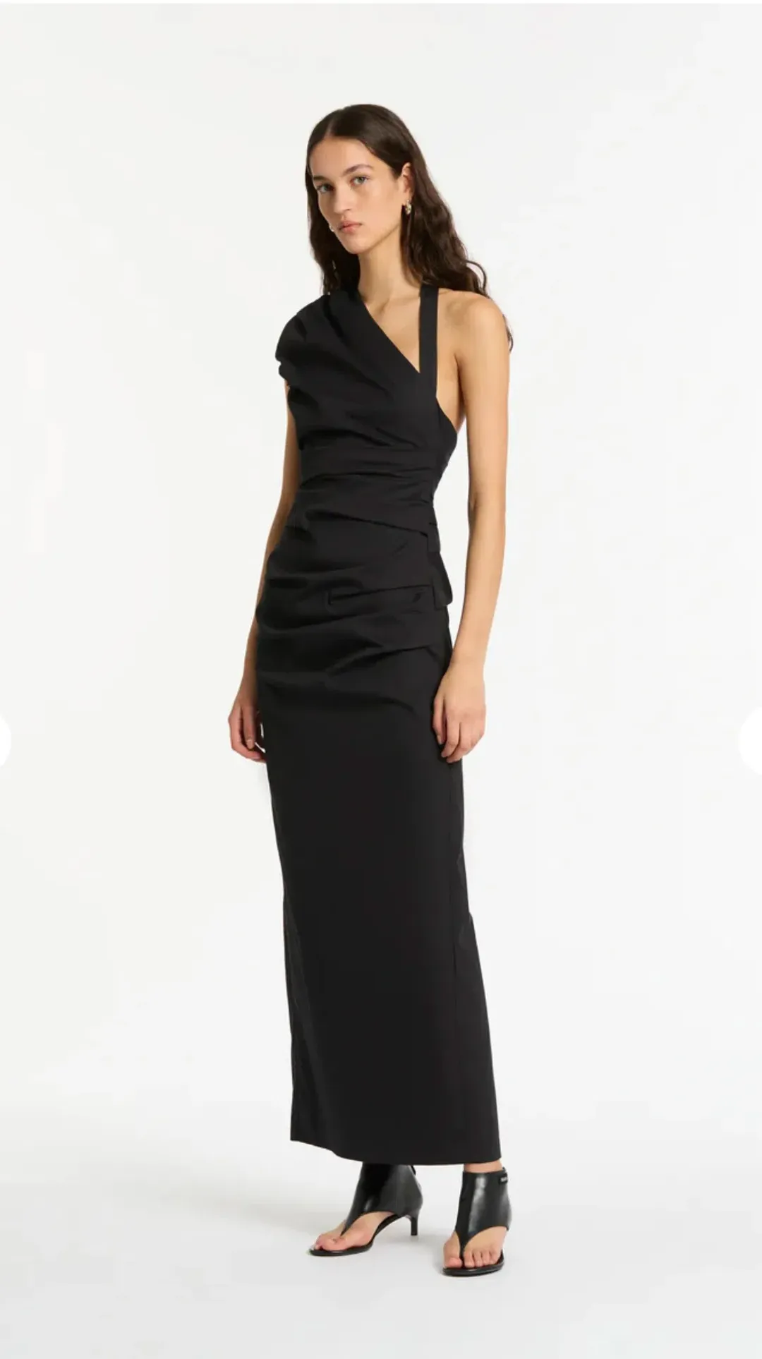 Sir the Label Giacomo Gathered Gown in Black Size 10 for rent on The Volte - main image