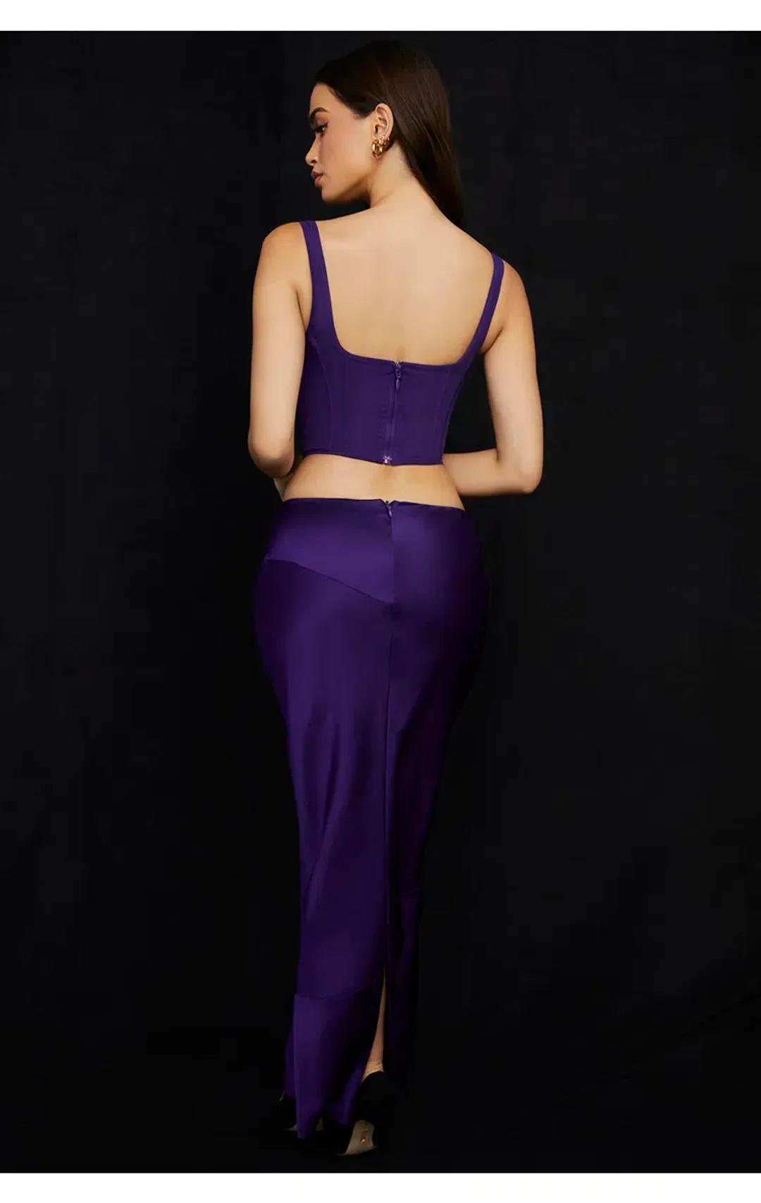 House of CB Edetta Corset Top and Colette Skirt Purple Size S/Au 8 for rent on The Volte - main image