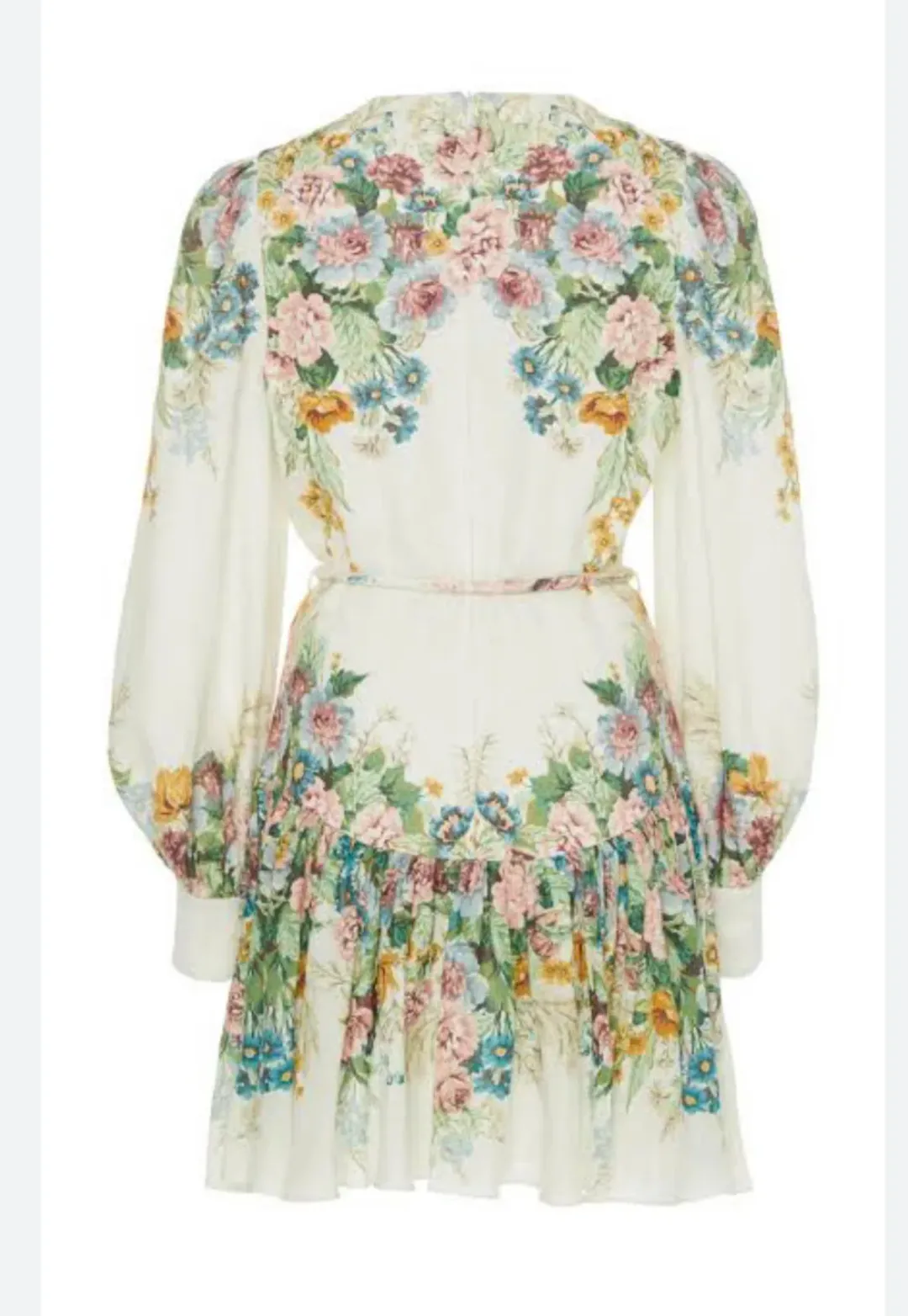Zimmermann Wavelength Bell Sleeve Mini Dress Floral Size 0/Au 8 for rent on The Volte - main image