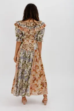 Alèmais Phillipa Ruffle Neck Midi Dress Floral Size 8 for rent on The Volte - image 7