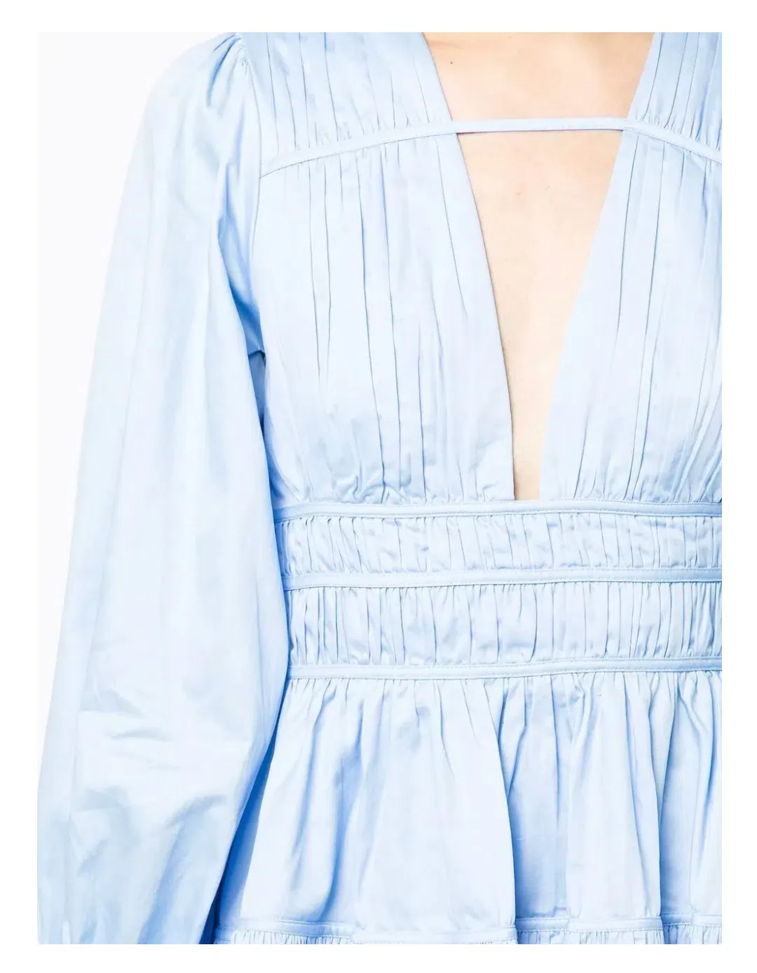 Aje Fallingwater Gathered Mini Dress Blue Size 12 / L for rent on The Volte - main image