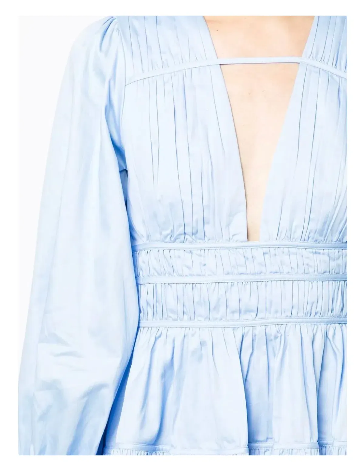 Aje Fallingwater Gathered Mini Dress Blue Size 12 / L - Image 3