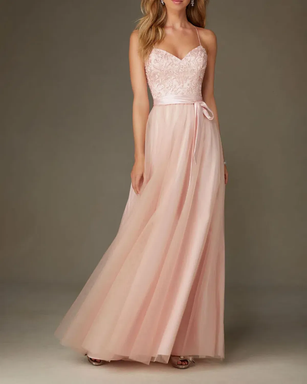 Morilee Ballerina Style Embroidered Ball Dress Blush Size 8 - Image 1