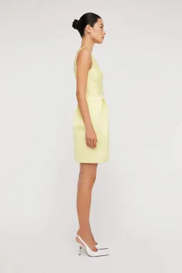 Scanlan Theodore Satin Mini Dress Yellow Size AU 12 for rent on The Volte - image 2