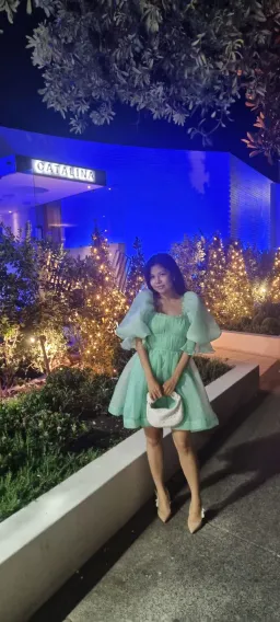 Aje Astrid Tie Back Dress Marine Green Size AU 8 for rent on The Volte - image 5