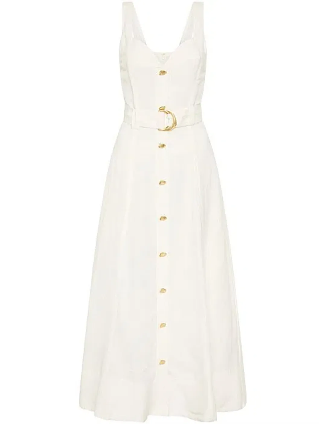 Aje Clay Belted Midi Dress White Size AU 10 for rent on The Volte - main image
