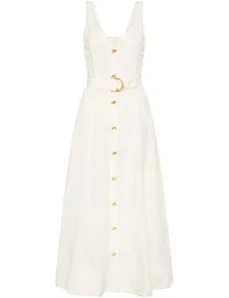 Aje Clay Belted Midi Dress White Size AU 10 for rent on The Volte - image 5