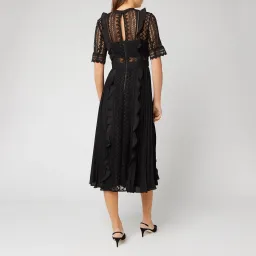 Self Portrait Geometric Lace Midi Dress Black Size AU 6 for rent on The Volte - image 2