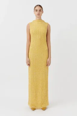 Camilla and Marc Riviera Column Dress Yellow Size XS/AU 6 for rent on The Volte - image 1