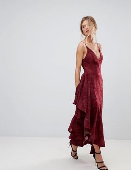 C/MEO collective Ember ruffle midi dress for rent on The Volte - image 1
