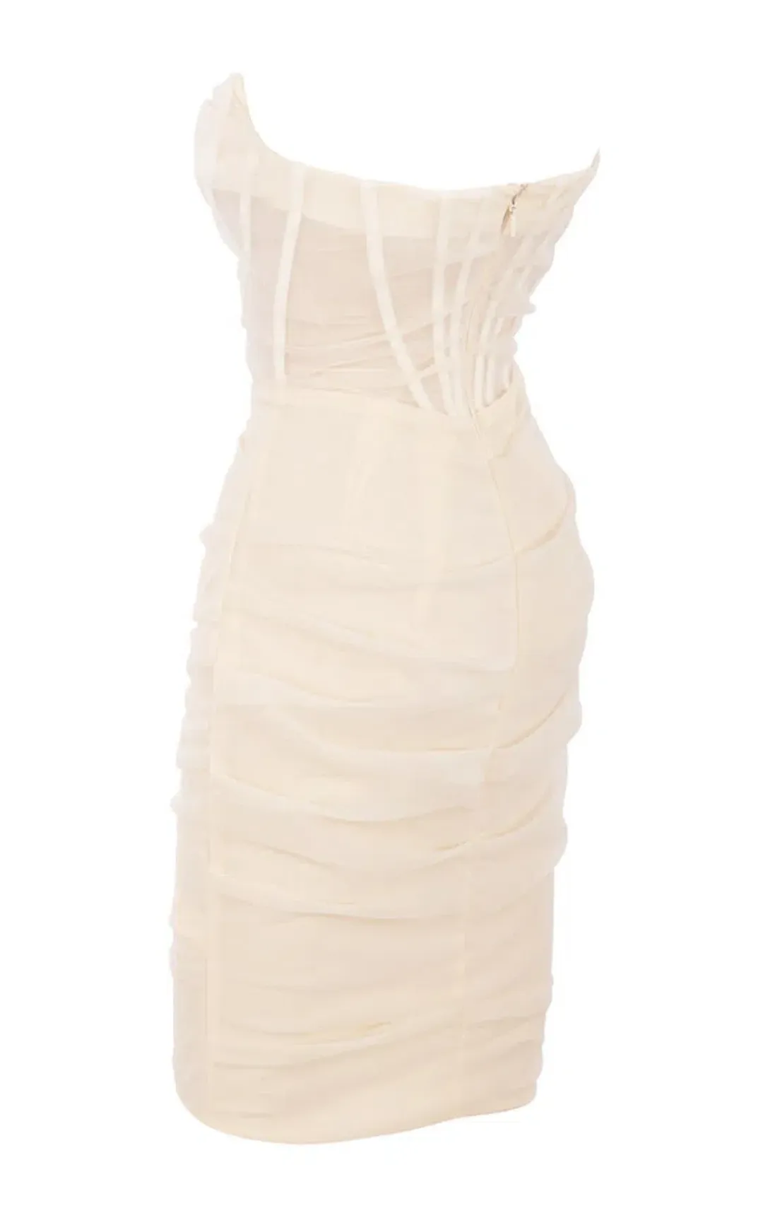 House of CB Leila Strapless Mesh Corset Dress Ivory Size XS/Au 6 for rent on The Volte - main image