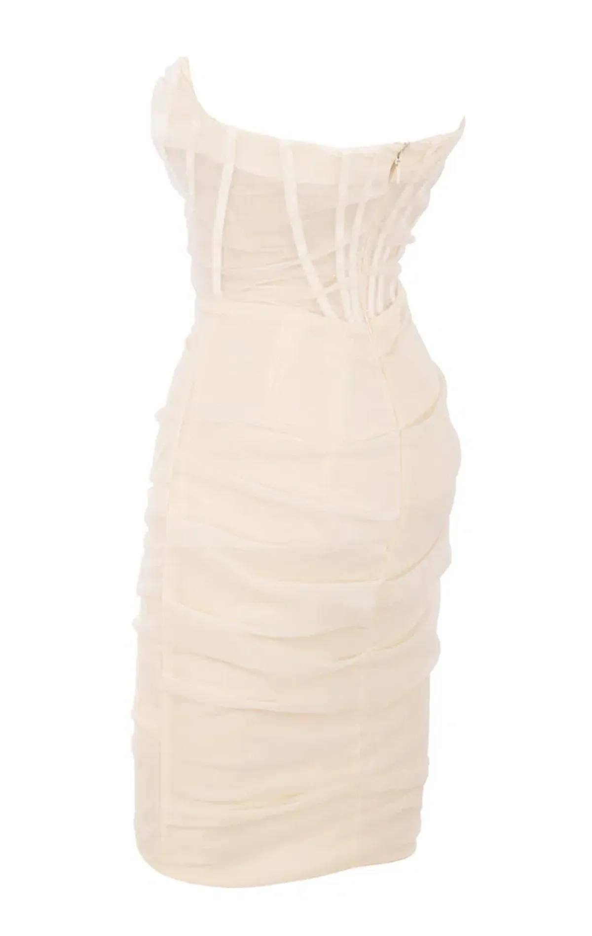 House of CB Leila Strapless Mesh Corset Dress Ivory Size XS/Au 6 - Image 7