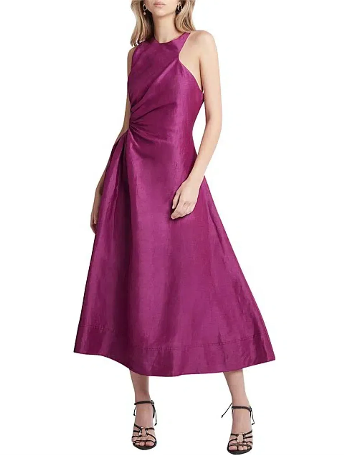 Aje Chateau Cut Out Midi Dress Fuchsia Size 8 - Image 2