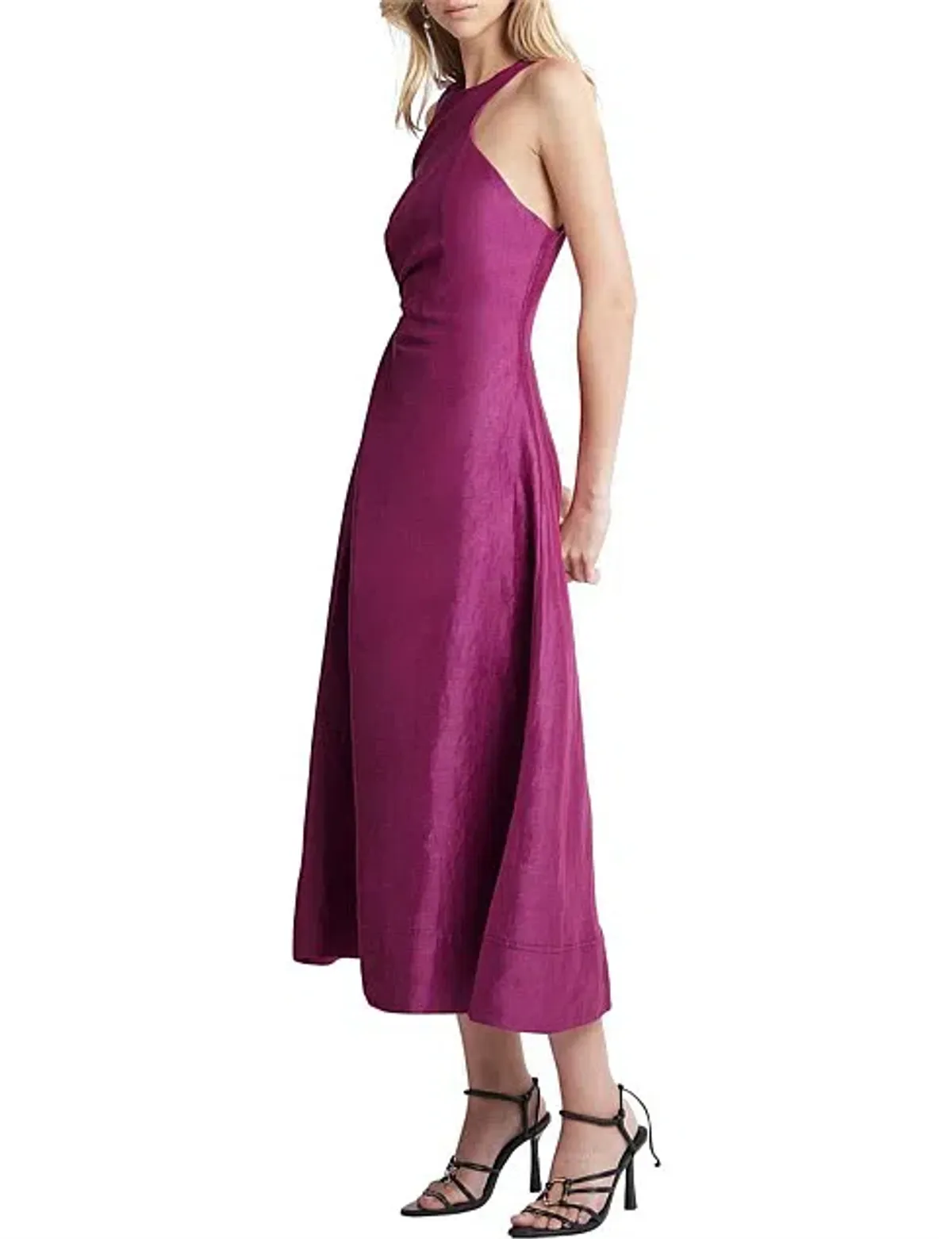Aje Chateau Cut Out Midi Dress Fuchsia Size 8 - Image 3