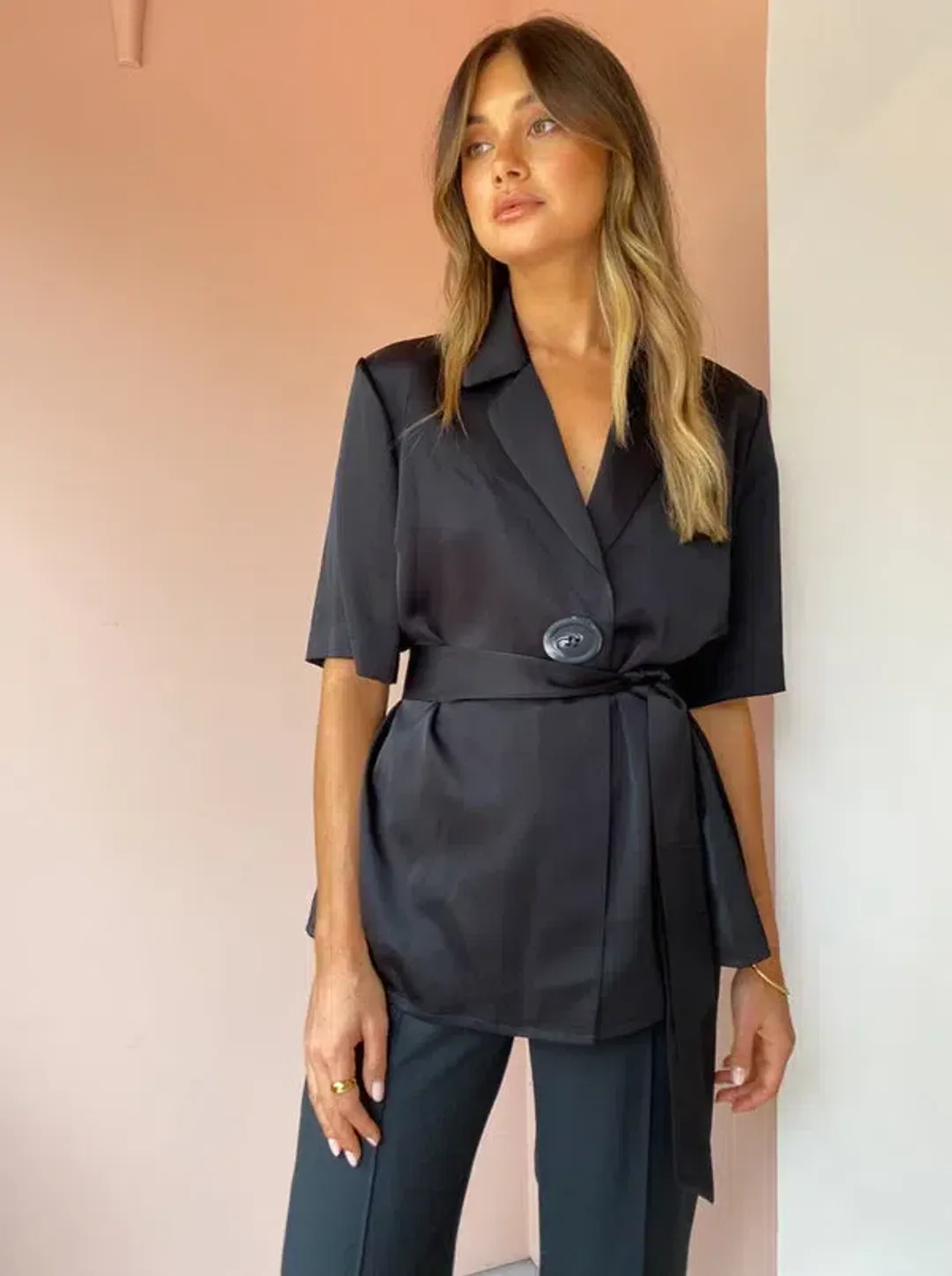 Viktoria and Woods Chorus Shirt and Pilot Pants Set Black Size 1 / Au 8 for rent on The Volte - main image