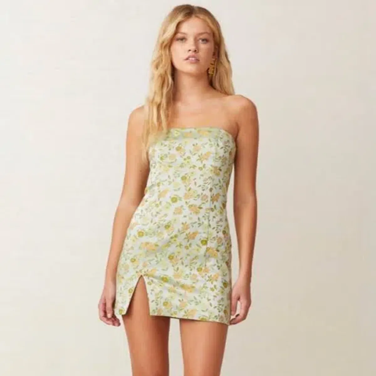 Bec & Bridge Cali Cruisin Mini Dress Green Floral Size S / Au 8 - Image 2