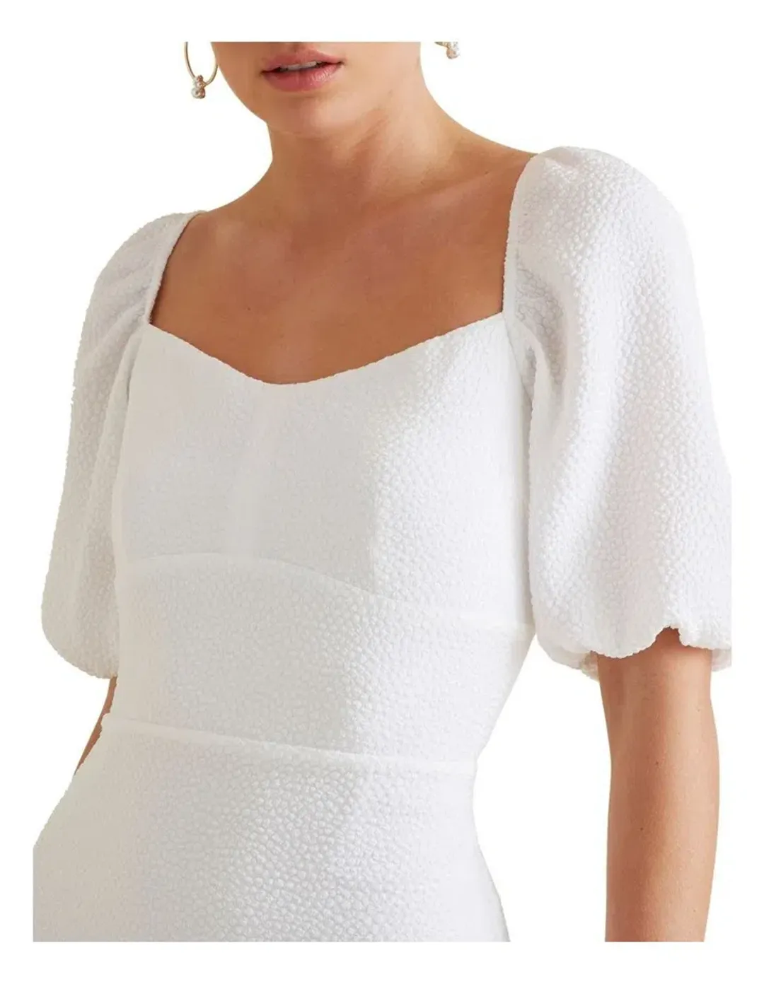 Seed Heritage Square Neck Slimline Dress White Size 6 for rent on The Volte - main image