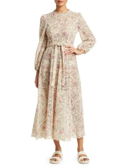 Zimmermann Honour High Neck Dress Cream Floral Size 1/AU 10 for rent on The Volte - image 2