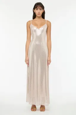 Manning Cartel High Voltage Slip Dress Nude Silver Size 6 for rent on The Volte - image 1