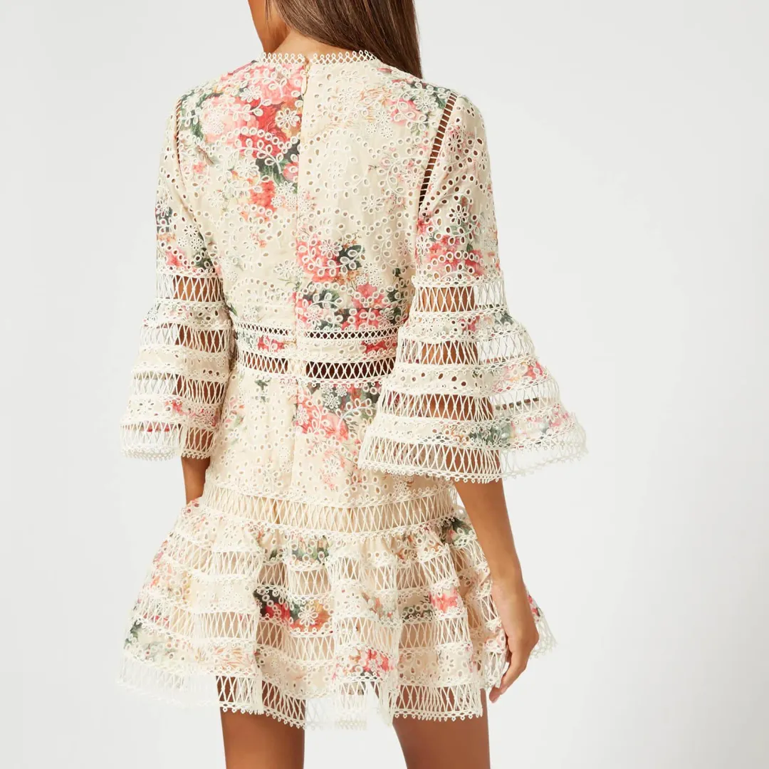 Zimmermann Laelia Diamond Flutter Dress Floral Size 1 / Au 8 for rent on The Volte - main image