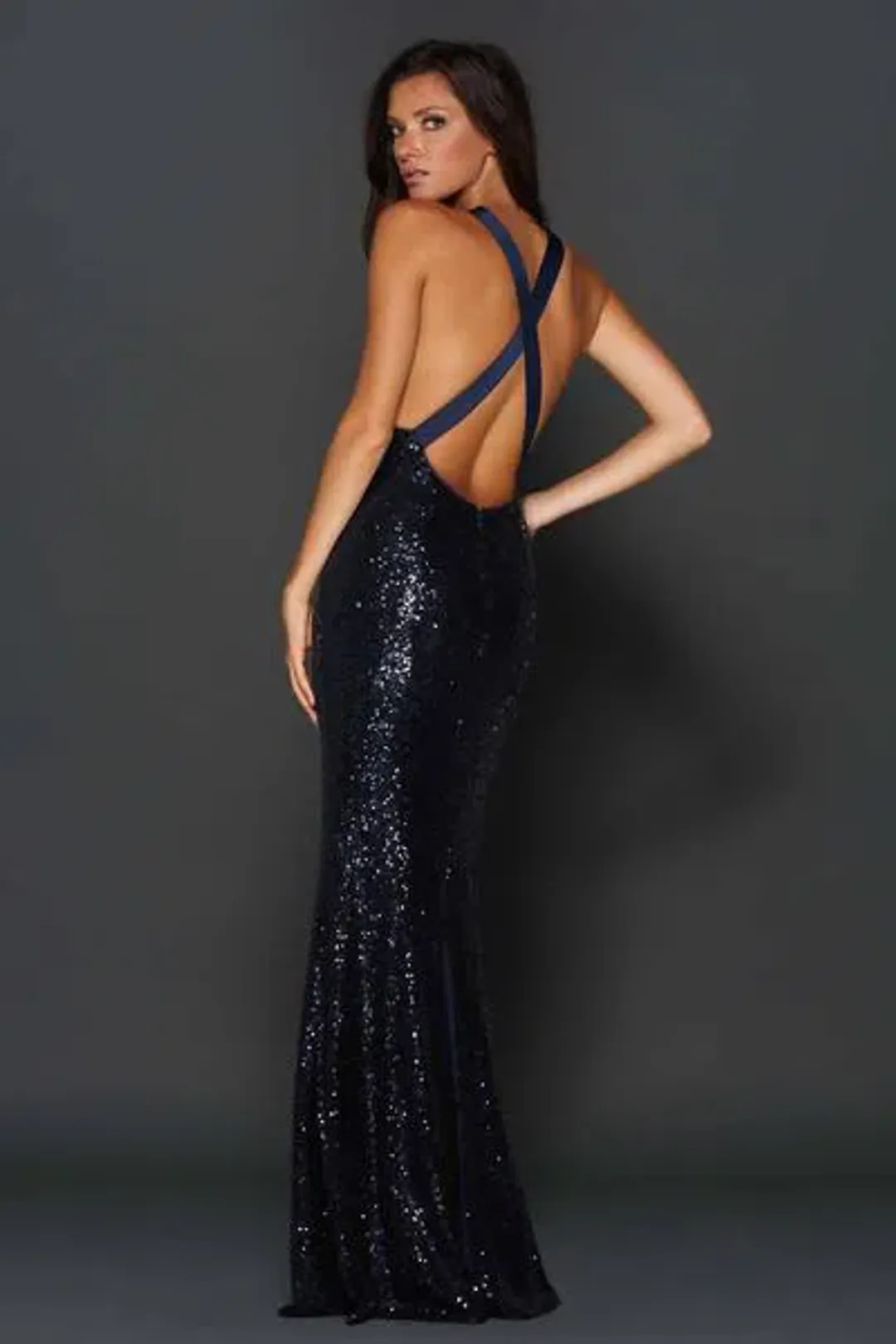 Elle Zeitoune Danny Gown Navy Size AU 10 for rent on The Volte - main image
