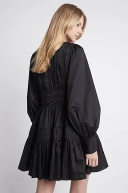 Aje Fallingwater Gathered Mini Dress Black Size 8 for rent on The Volte - image 2