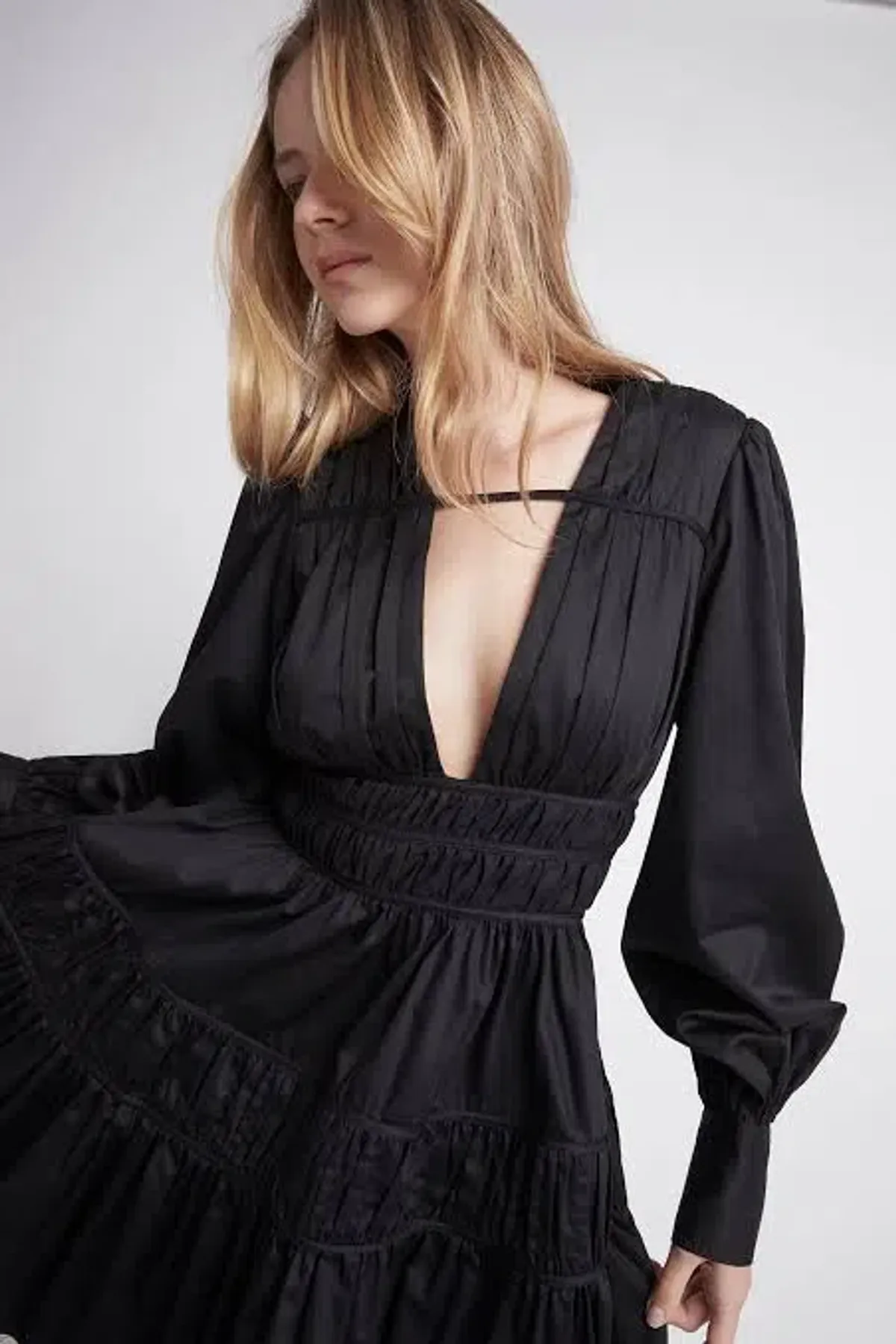 Aje Fallingwater Gathered Mini Dress Black Size 8 - Image 3