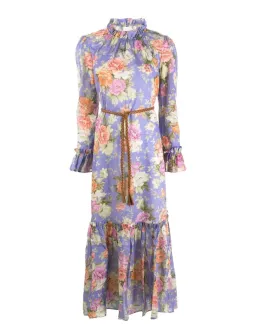 Zimmermann Pattie Frill Midi Dress Purple Size AU 8 for rent on The Volte - image 3