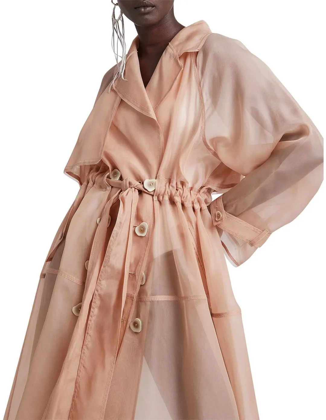 Aje Riviera Trench Coat in light Beige in Size AU 8 for rent on The Volte - main image