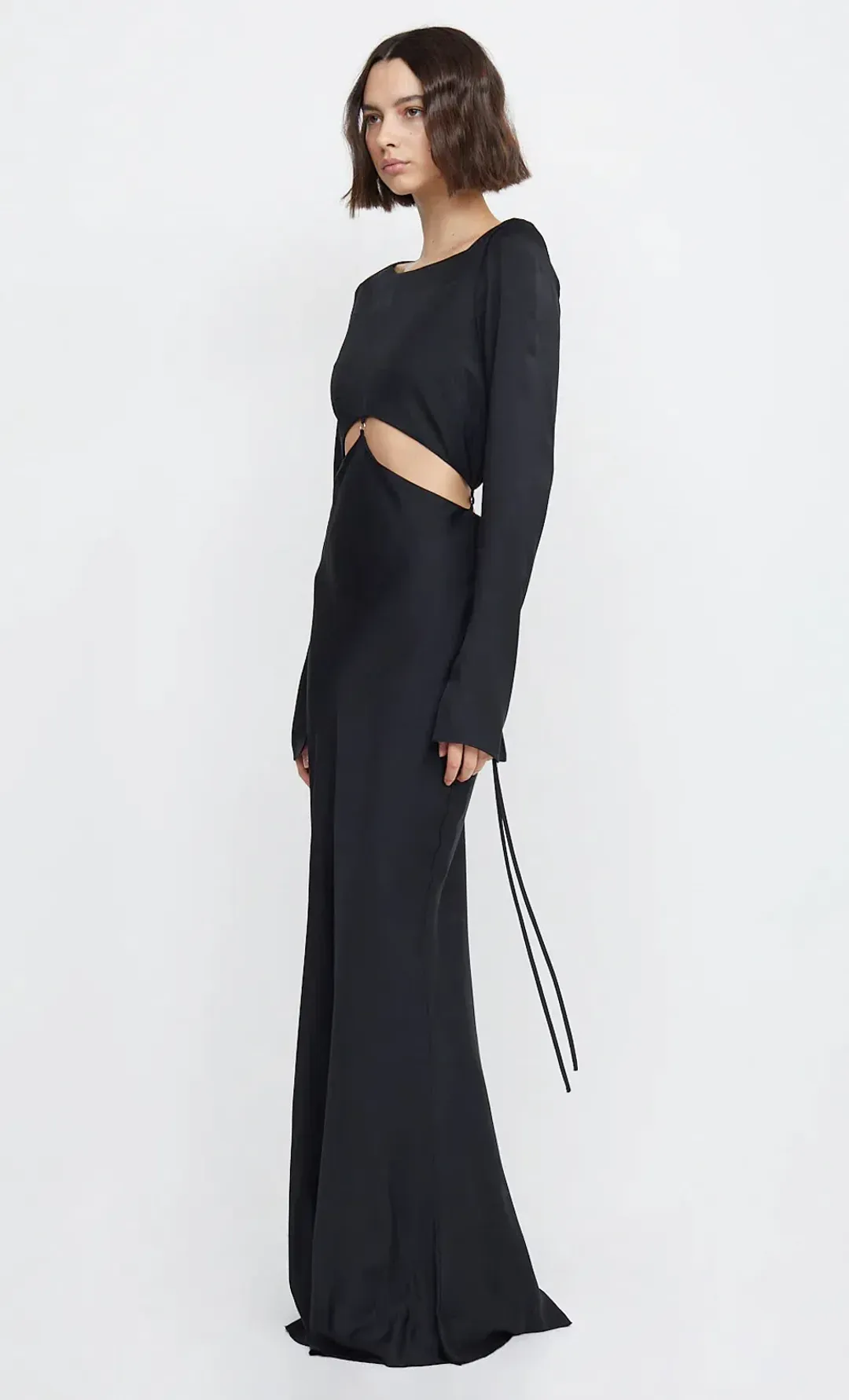Bec & Bridge Diamond Days Long Sleeve Cut Out Maxi Dress Black Size AU 10 / M for rent on The Volte - main image