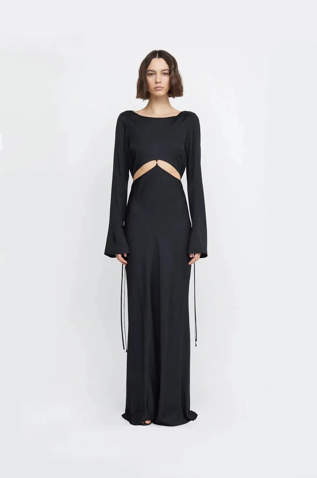 Bec & Bridge Diamond Days Long Sleeve Cut Out Maxi Dress Black Size AU 10 / M for rent on The Volte - main image