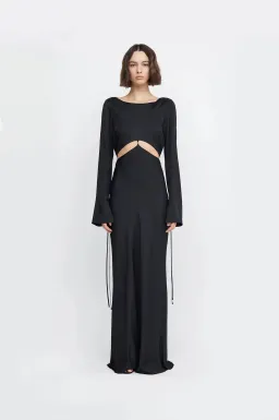 Bec & Bridge Diamond Days Long Sleeve Cut Out Maxi Dress Black Size AU 10 / M for rent on The Volte - image 1