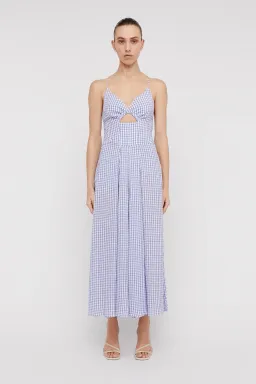 Scanlan Theodore Gingham Strappy Dress Mauve Size 8 for rent on The Volte - image 1