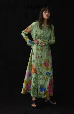 Alemais Olivia Shirt Dress Green Print Size 8 for rent on The Volte - image 1