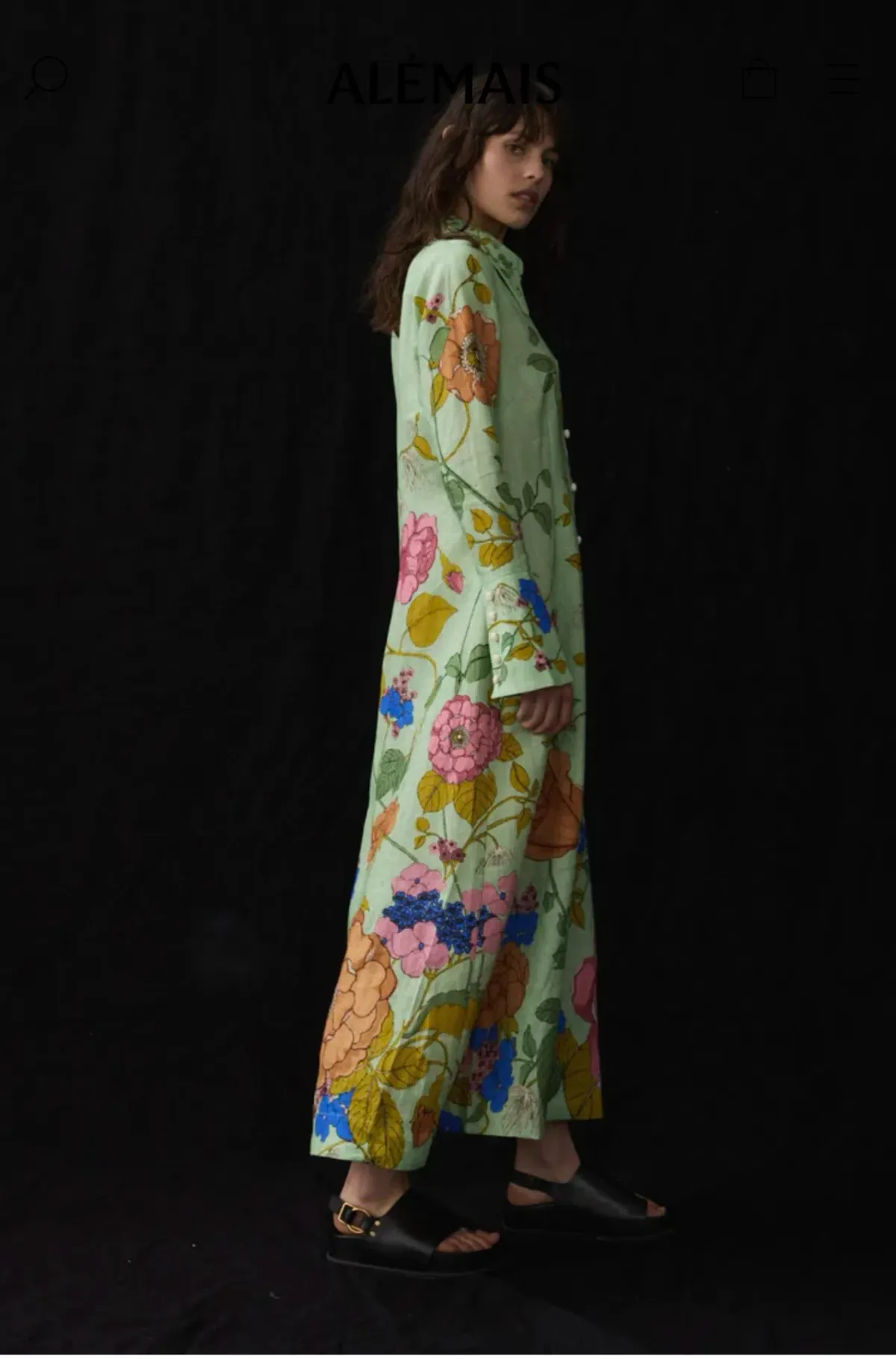 Alemais Olivia Shirt Dress Green Print Size 16 - Image 2