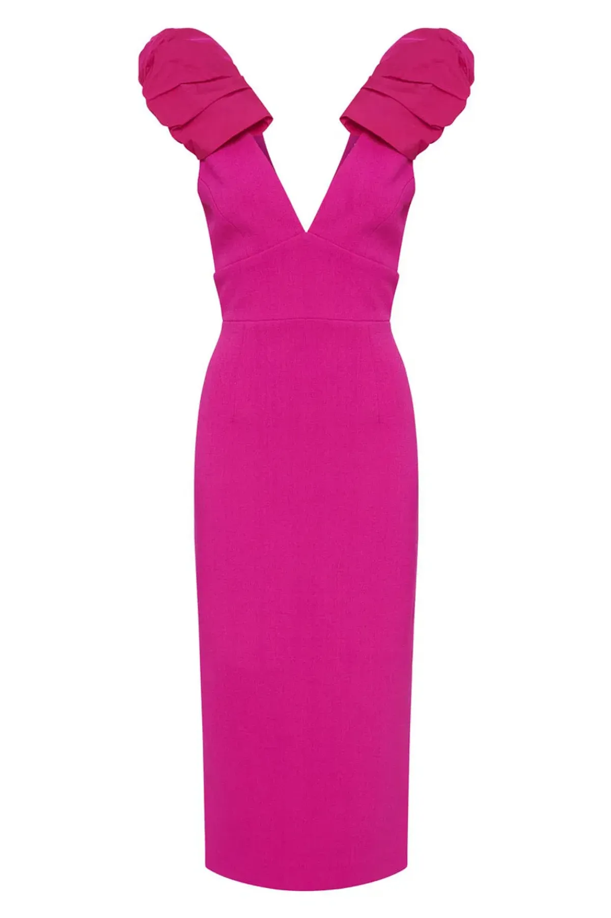 Rebecca Vallance Cupid's Bow Midi Dress Pink Size 8 - Image 3