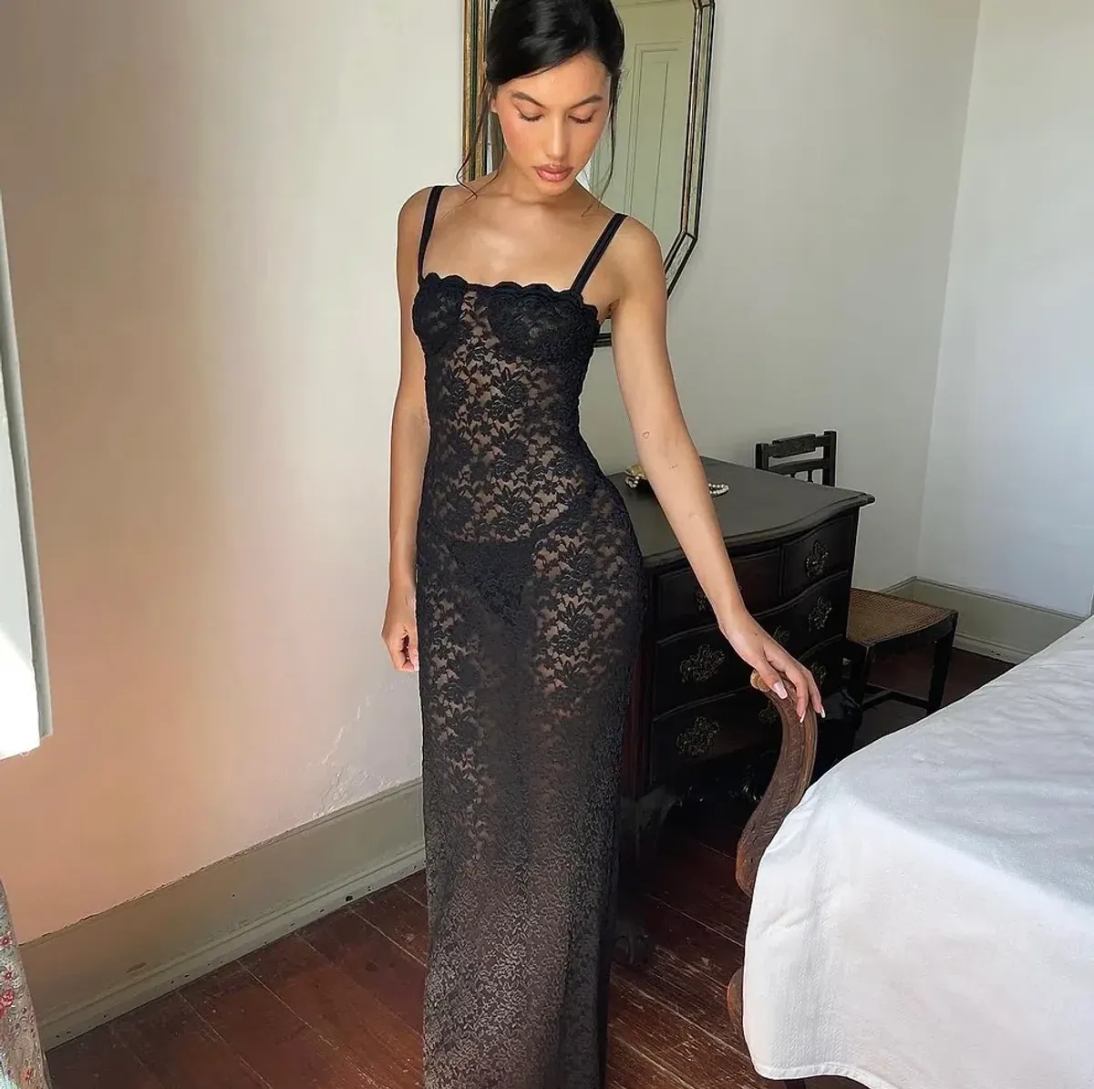 Arcina Ori Margot Dress Black Size 6/8 for rent on The Volte - main image