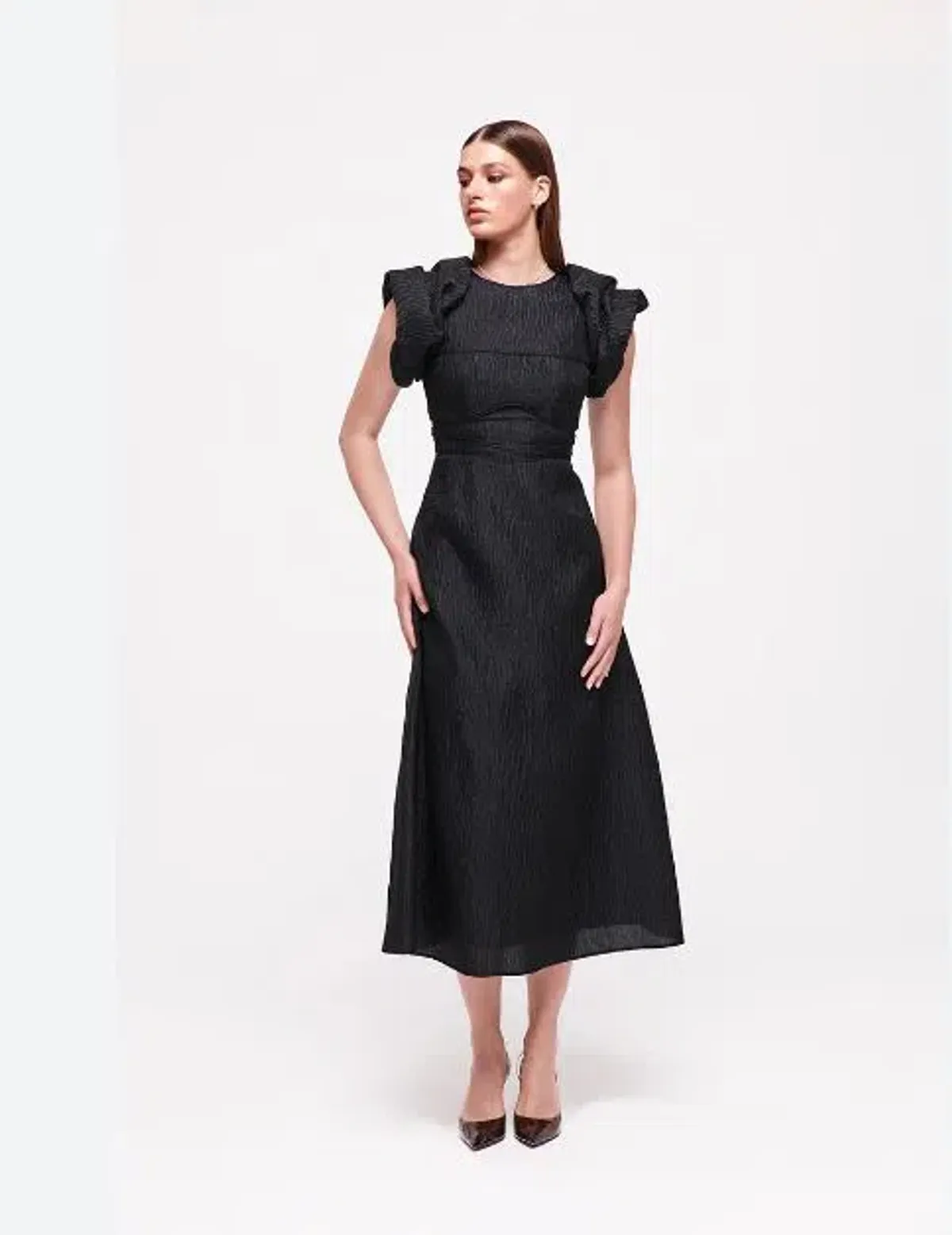 Rachel Gilbert Sophy Midi Dress in Black Size AU 12 - Image 1
