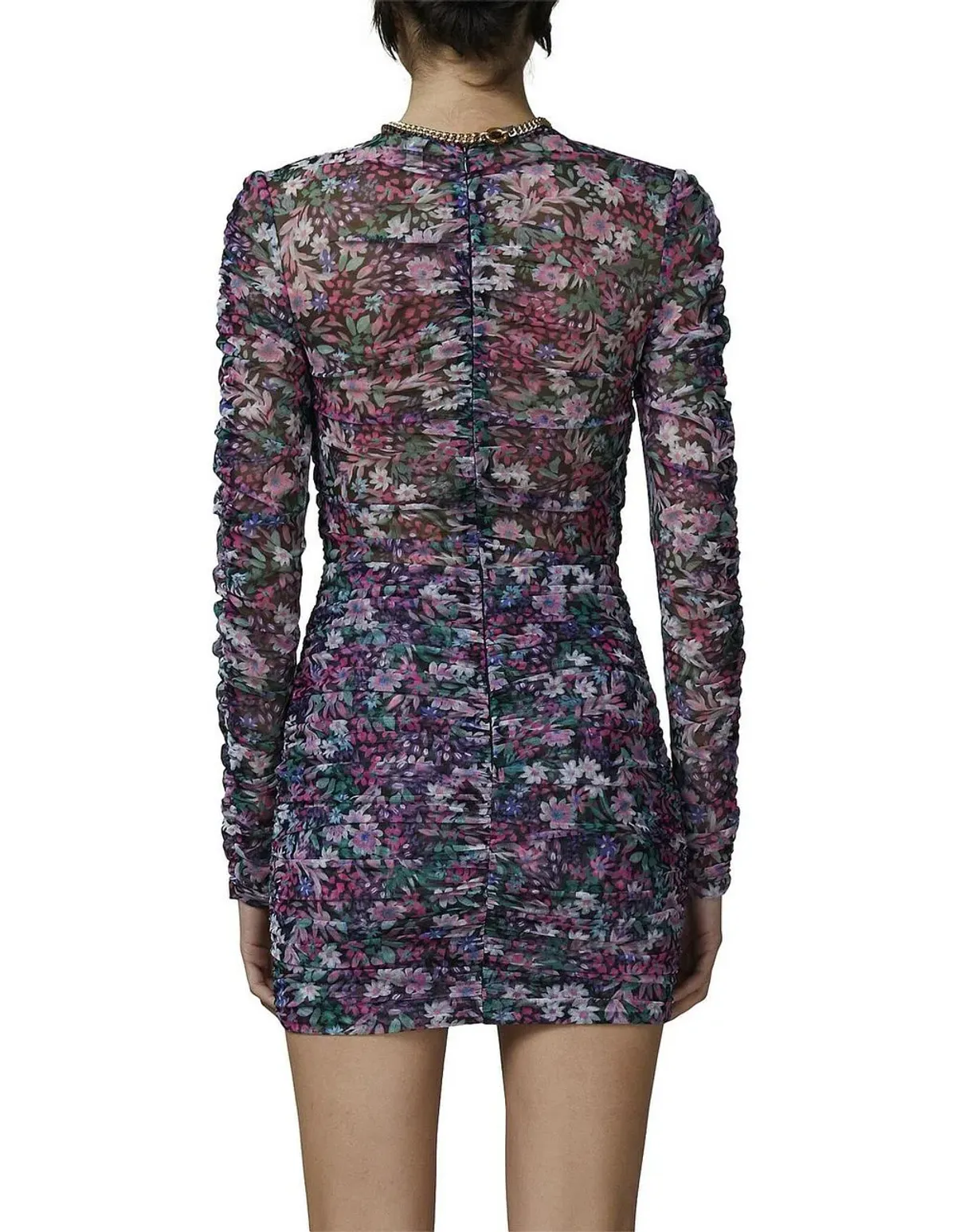 Bec & Bridge Print Anais Mesh Mini Dress Purple Size AU 8 - Image 3