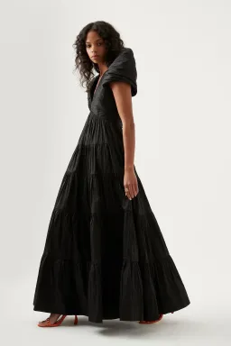 Aje Statuesque Tiered Gown Black Size AU 6 for rent on The Volte - image 2