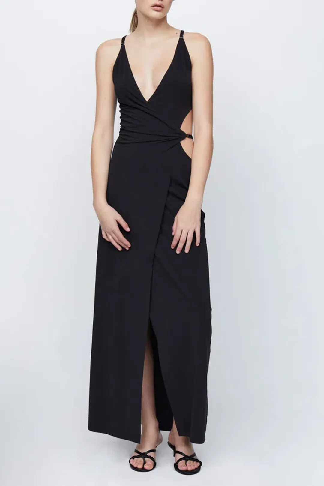 Bec & Bridge Zadie Wrap Maxi Dress Black Size 8 for rent on The Volte - main image