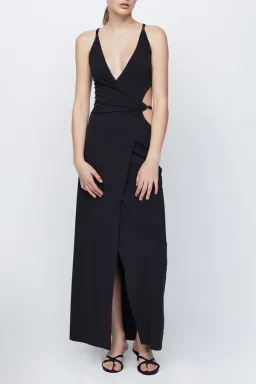 Bec & Bridge Zadie Wrap Maxi Dress Black Size 8 for rent on The Volte - image 1