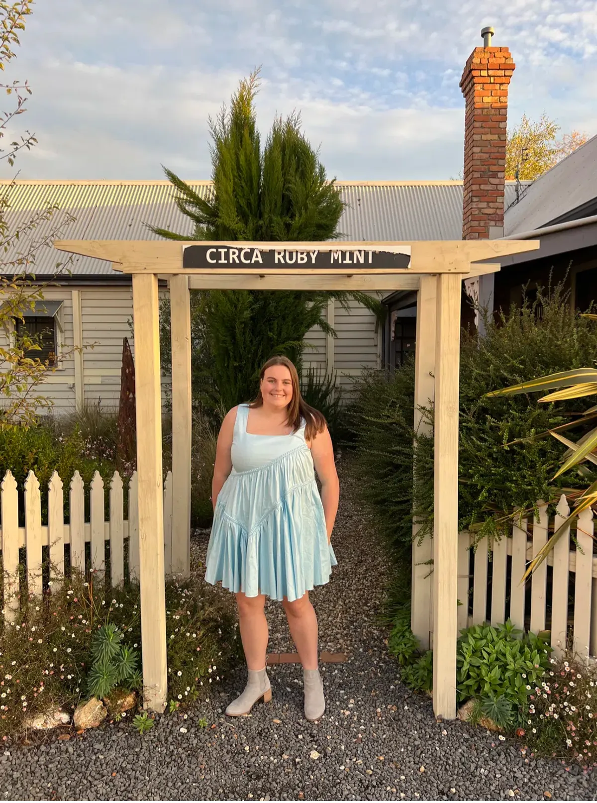Aje Casabianca Sleeveless Braided Dress Ice Blue Size 16 - Image 3