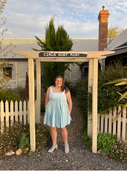 Aje Casabianca Sleeveless Braided Dress Ice Blue Size 16 for rent on The Volte - image 3