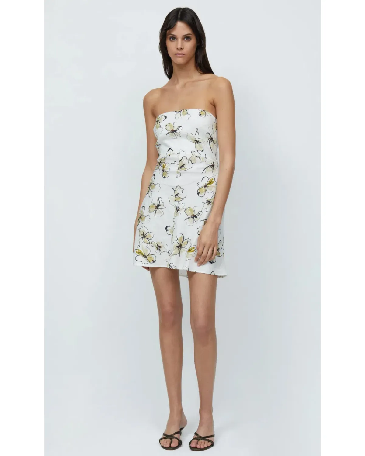 Bec & Bridge Giselle Strapless Mini Dress Ivory Floral Size AU 6 - Image 2