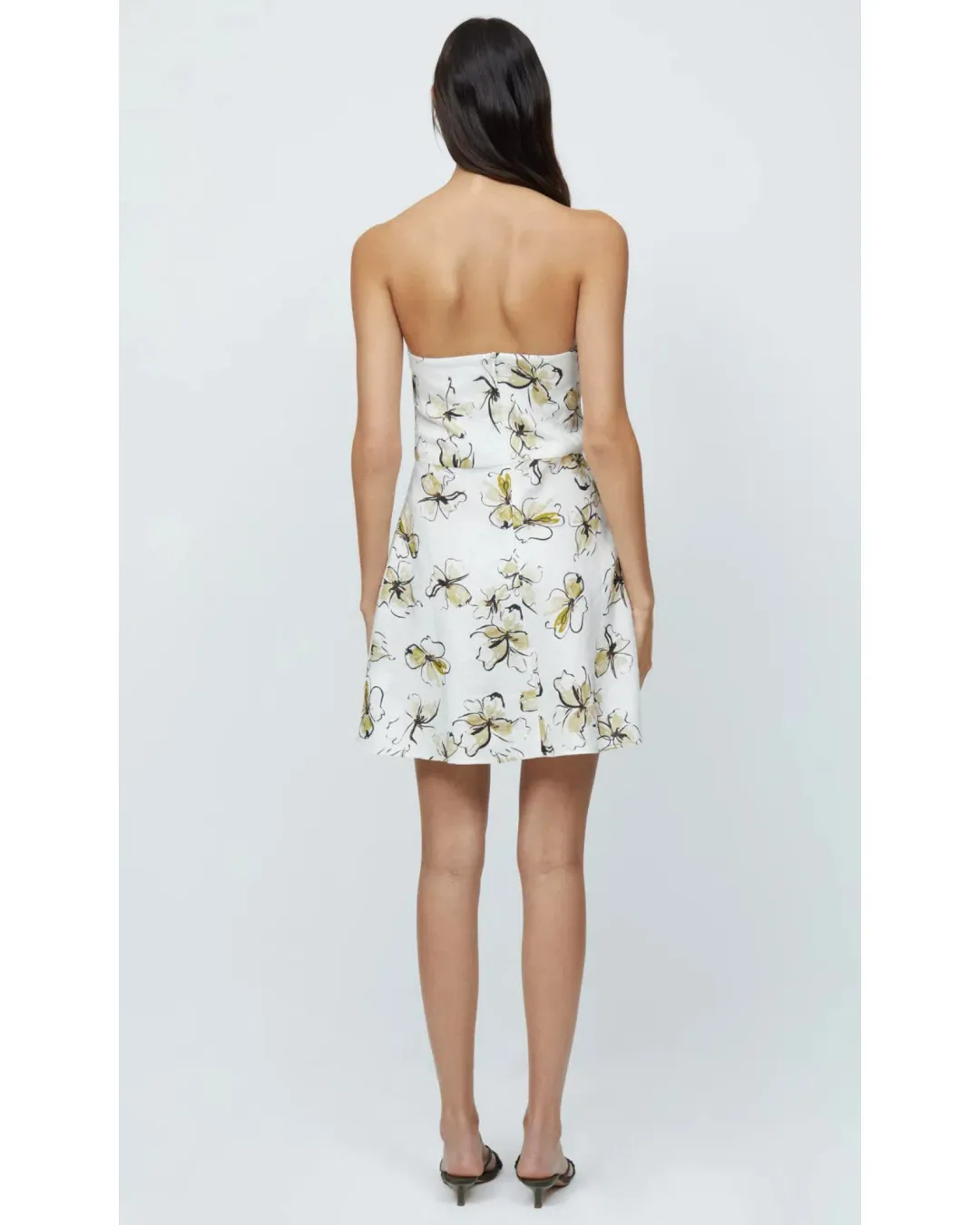 Bec & Bridge Giselle Strapless Mini Dress Ivory Floral Size AU 6 for rent on The Volte - main image
